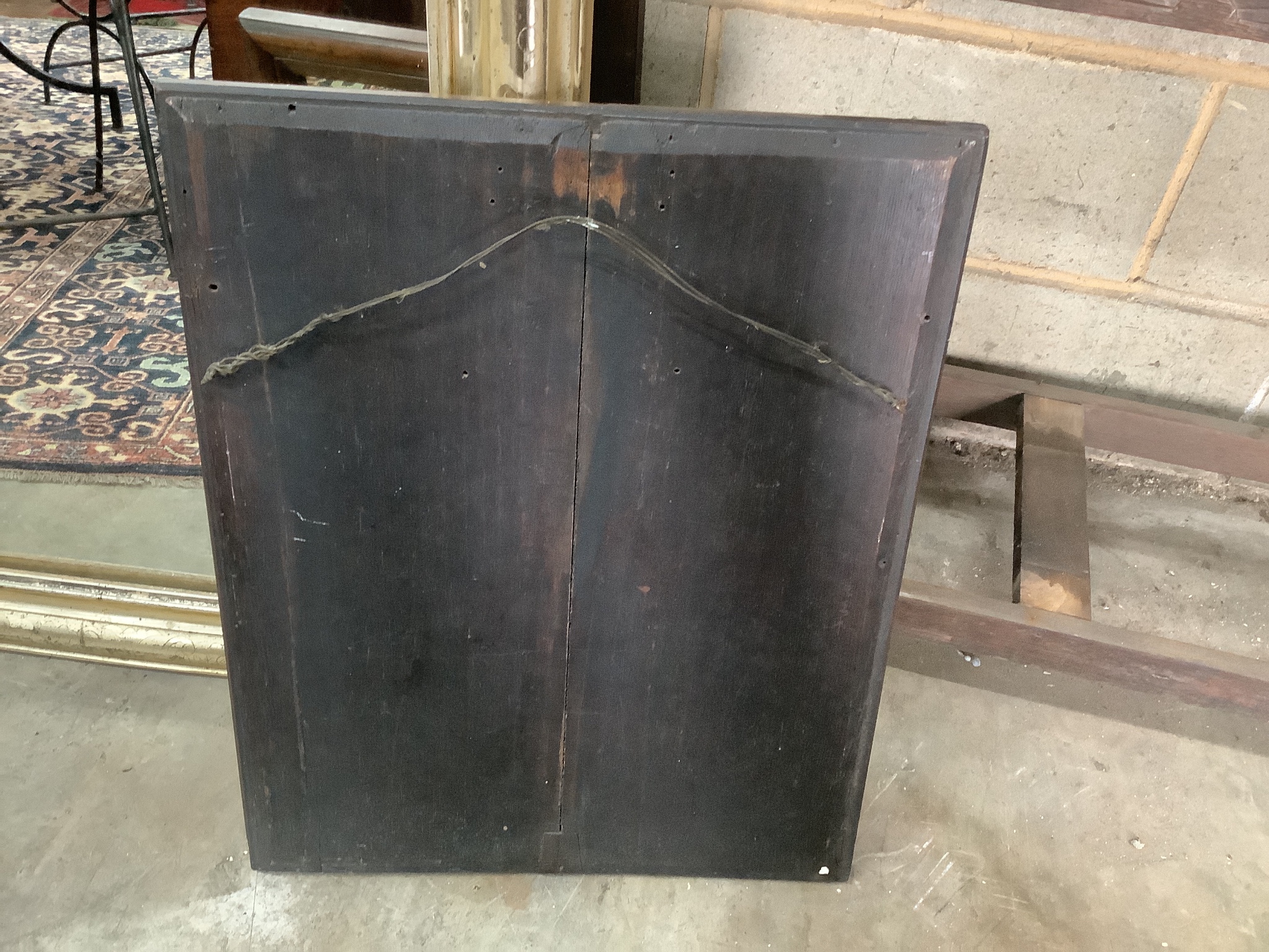A rectangular walnut framed wall mirror, width 47cm, height 60cm
